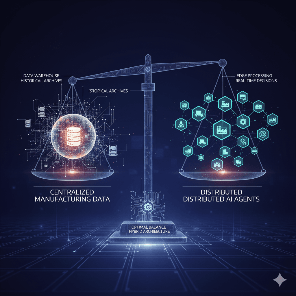 Balancing Centralized Manufacturing Data and Distributed AI Agents Cover
